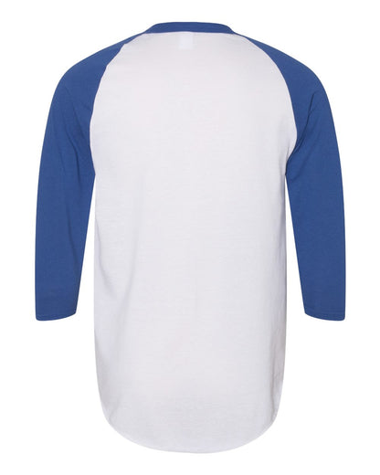 Augusta Sportswear Unisex Three-Quarter Raglan Sleeve Baseball Jersey T-Shirt 4420 #color_White/ Royal