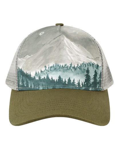 LOCALE Trucker Cap 5PTKR #color_Denali Olive Green/ Grey