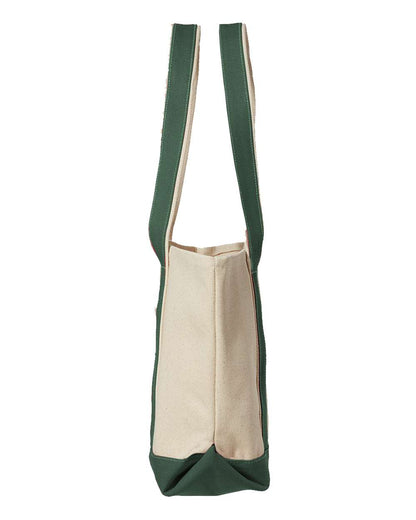 Liberty Bags Windward Large Cotton Canvas Classic Resort Tote 8871 #color_Natural/ Forest