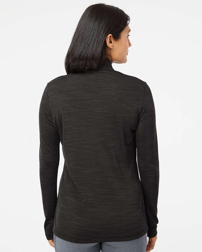 Adidas Women's Lightweight Mélange Quarter-Zip Pullover A476 #colormdl_Black Melange