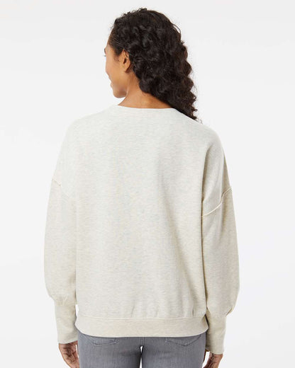 MV Sport Women's Sueded Fleece Crewneck Sweatshirt W22712 #colormdl_Oatmeal
