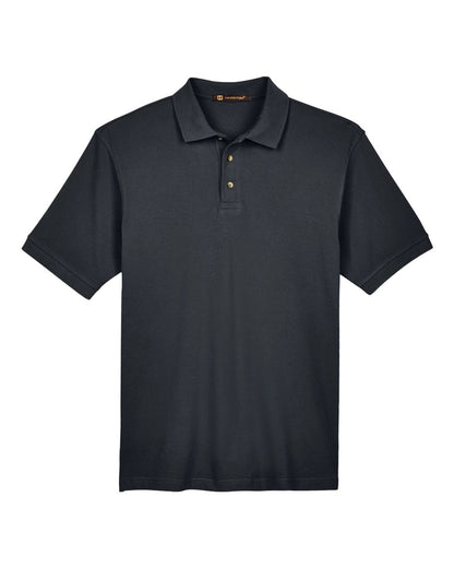 Harriton Men's Tall Cotton Pique Polo M200T #color_Black