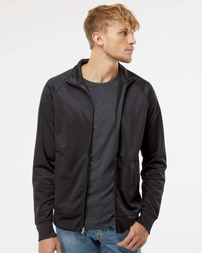 Independent Trading Co. Lightweight Poly-Tech Full-Zip Track Jacket EXP70PTZ #colormdl_Black/ Black