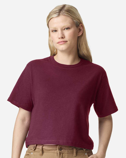 American Apparel Women's Fine Jersey Boxy Tee 102 #colormdl_Burgundy