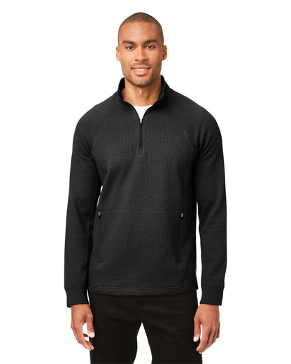 North End Men's Rhythm Waffle Quarter-Zip Pullover NE200 #colormdl_Black