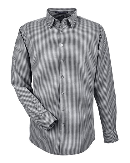 Devon & Jones Men's CrownLux Performance® Tonal Mini Check Woven Dress Shirt DG535 #color_Graphite