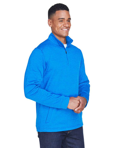 Devon & Jones Men's Newbury Mélange Fleece Quarter-Zip Pullover DG798 #colormdl_French Blue Heather
