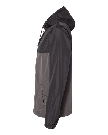 Independent Trading Co. Men's Lightweight Windbreaker Full-Zip Jacket EXP54LWZ #color_Black/ Graphite