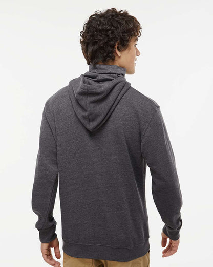 J. America Men's Gaiter Fleece Hooded Sweatshirt 8879 #colormdl_Black Heather