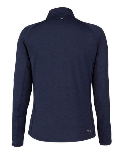 Puma Golf Women's You-V Quarter-Zip Pullover 625902 #color_Deep Navy