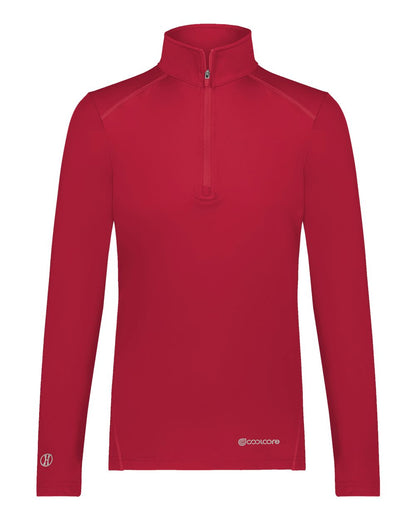 Holloway Women's CoolCore® Quarter-Zip Pullover 222340 #color_Scarlet