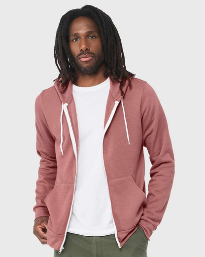 BELLA + CANVAS Sponge Fleece Full-Zip Hoodie 3739 #colormdl_Heather Mauve