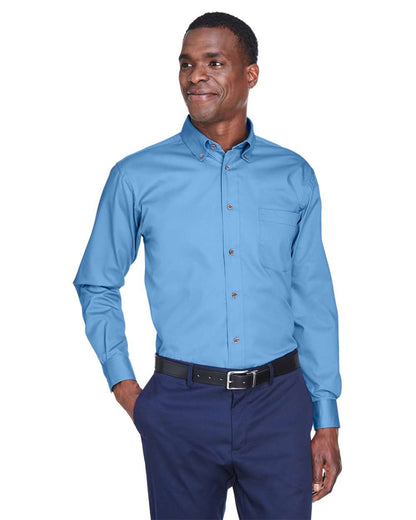Harriton Men's Easy Blend™ Twill Shirt M500 #colormdl_Light College Blue
