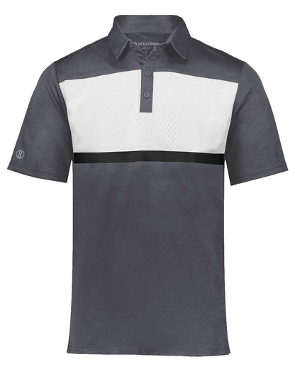 Holloway Men's Dry-Excel™ Prism Bold Polo 222576 #color_Carbon/ White