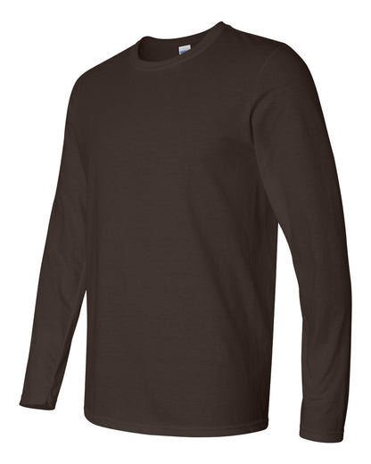 Gildan Unisex Softstyle® Long Sleeve T-Shirt 64400 #color_Dark Chocolate