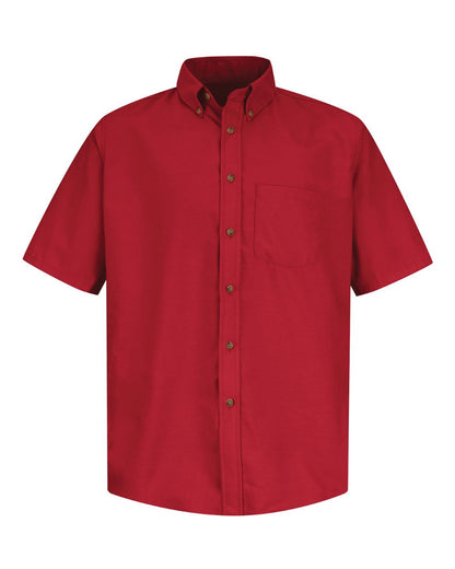 Red Kap Men's Tall Poplin Short Sleeve Dress Shirt SP80T #color_Red
