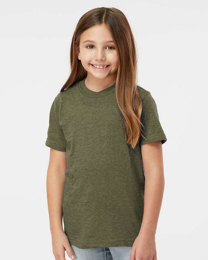 Tultex Youth Fine Jersey T-Shirt 235 #colormdl_Heather Military Green