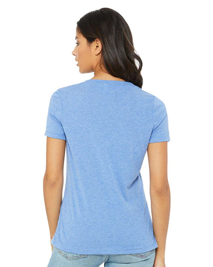 BELLA + CANVAS Women's Relaxed Triblend Short Sleeve V-Neck Tee 6415 #colormdl_Blue Triblend