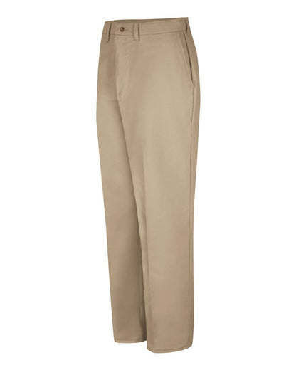 Red Kap Men's Plain Front Casual Cotton Pants PC44 #color_Khaki - 32I