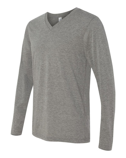 BELLA + CANVAS Unisex Long Sleeve V-Neck Tee 3425 #color_Grey Triblend