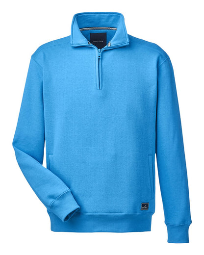 Nautica Men's Anchor Fleece Quarter-Zip Pullover N17176 #color_Azure Blue