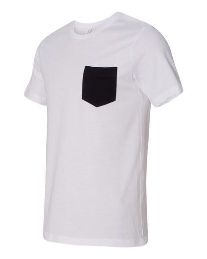 BELLA + CANVAS Jersey Pocket Tee 3021 #color_White/ Black