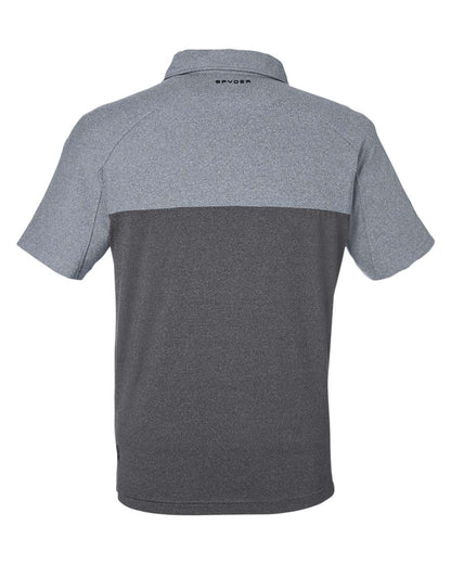 Spyder Men's Spyre Flex Colorblock Polo S18023 #color_Polar Frost/ Black Frost