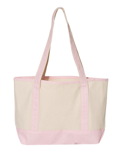 Q-Tees 20L Small Deluxe Tote Q125800 #color_Natural/ Light Pink