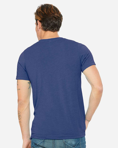 BELLA + CANVAS Unisex Triblend V-Neck Tee 3415 #colormdl_True Royal Triblend