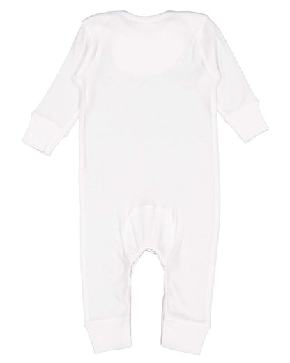 Rabbit Skins Infant Long Legged Baby Rib Bodysuit 4412 #color_White