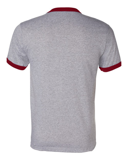 Augusta Sportswear 50/50 Ringer T-Shirt 710 #color_Athletic Heather/ Red