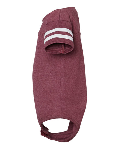 Rabbit Skins Infant Football Fine Jersey Bodysuit 4437 #color_Vintage Burgundy/ White