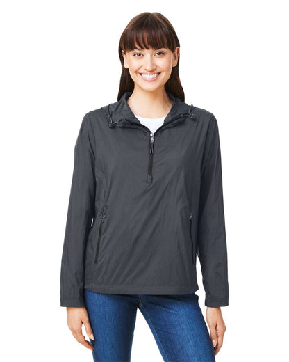 North End Women's Aura Lightweight Packable Anorak NE810W #colormdl_Carbon/ Black