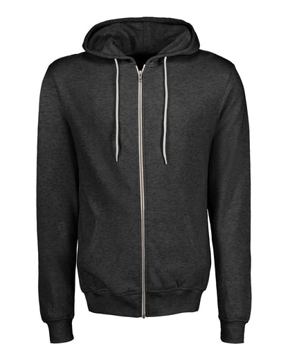 MV Sport Unisex Retro Heather Full-Zip Hooded Sweatshirt 2349 #color_Charcoal Heather