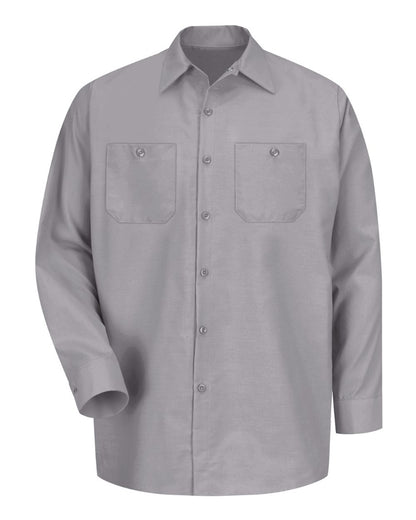 Red Kap Men's Tall Industrial Long Sleeve Work Shirt SP14T #color_Silver Grey