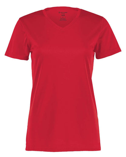 Holloway Women's Momentum V-Neck T-Shirt 222820 #color_Scarlet