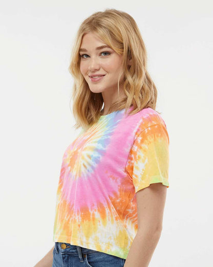 Colortone Women's Tie-Dyed Crop T-Shirt 1050 #colormdl_Eternity