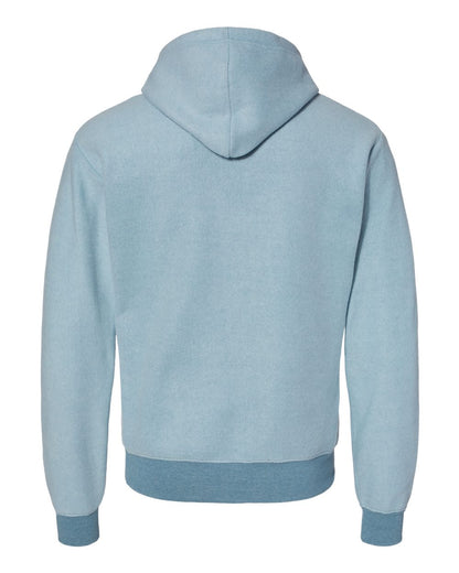 J. America Men's Flip Side Fleece Hooded Sweatshirt 8709 #color_Chambray Heather