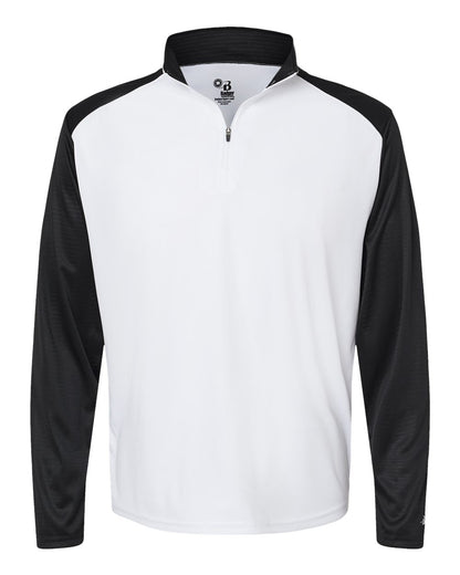 Badger Breakout Quarter-Zip Pullover 4231 #color_White/ Black