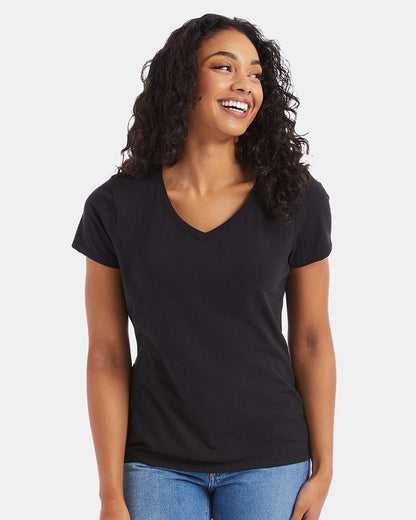 Hanes Women's Perfect-T Triblend V-Neck T-Shirt 42VT #colormdl_Black Triblend