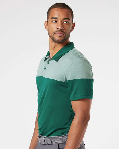 Adidas Heathered 3-Stripes Colorblocked Polo A213 #colormdl_Collegiate Green