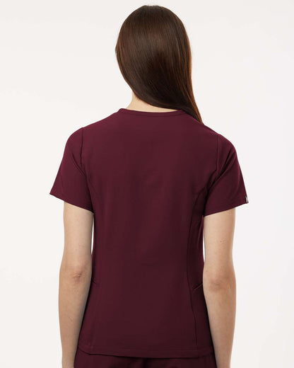 Jaanuu Women's Calix Fit & Flare Scrub V-Neck Top W10003 #colormdl_Burgundy