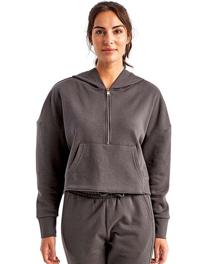 TriDri Women's Alice Half-Zip Hooded Sweatshirt TD077 #colormdl_Charcoal