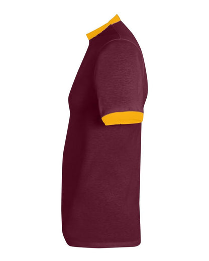 Augusta Sportswear 50/50 Ringer T-Shirt 710 #color_Maroon/ Gold