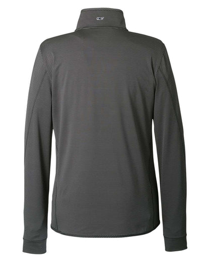 vineyard vines Women's Microstripe Sankaty Half-Zip Pullover K002521 #color_Jet Black