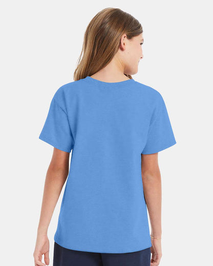 Hanes Essential-T Youth T-Shirt 5480 #colormdl_Carolina Blue