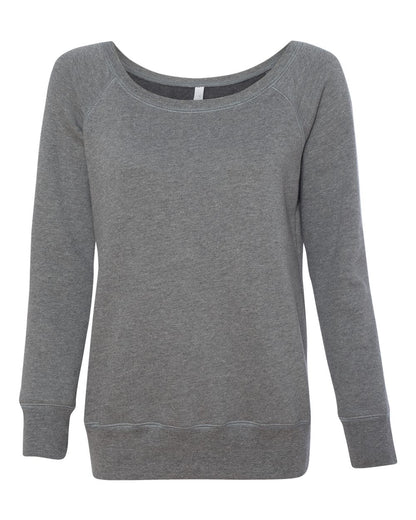 BELLA + CANVAS Women’s Sponge Fleece Wide Neck Sweatshirt 7501 #color_Deep Heather