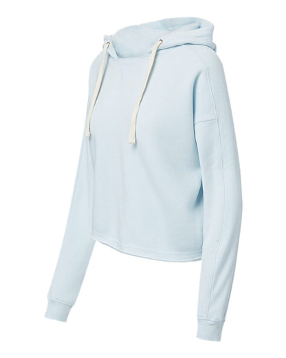 MV Sport Women's Angel Fleece Crop Hooded Sweatshirt W23101 #color_Arctic Blue