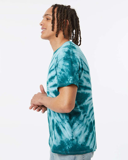 Dyenomite Cyclone Pinwheel Tie-Dyed T-Shirt 200CY #colormdl_Teal