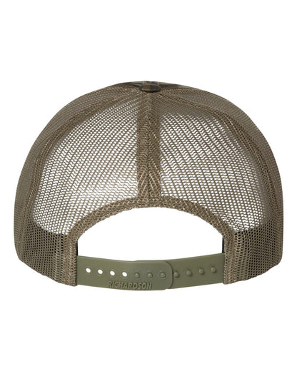 Richardson Printed Trucker Cap 112P #color_Mossy Oak Bottomland/ Loden